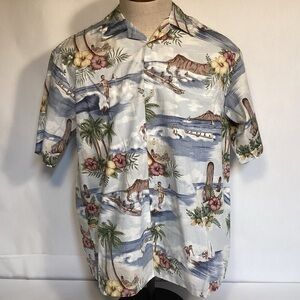 Joe Kealoha’s Vintage Men’s Hawaiian Shirt surfboard design size large